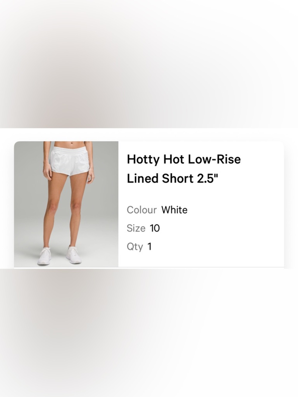 lululemon athletica Low-Rise Hotty Hot Short 2.5 White
